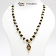 Vel German Silver Pendant Karungali Malai | Ebony Wood 8MM Beads Necklace | Karungali Necklaces | Om