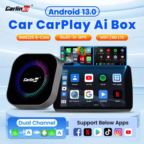 Android 13 TV Box CarlinKit Wireless Android Auto & CarPlay Ai Box SM6225 8-Core Split Screen 4G LTE