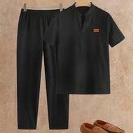 Men's Casual Graphic T-Shirt & Pants Set Men Black Vacation Outfit Men Black Shirt Co Ords Bruno Mar