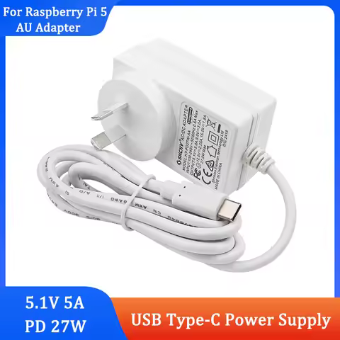 Raspberry Pi 5 PD 27W Power Supply 5.1V 5A AU Plug for Australia New Zealand Power Adapter for RPI 5
