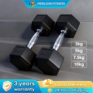 Hexagon Dumbbell 2.5/5/7.5/10/12.5/15 kg Dumbel Dumbell Gym Equipment Angkat Berat Muscle Training