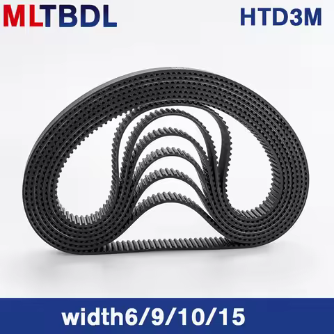 HTD 3M Timing Belt 180/183/186/189/192/195/198/201mm 6/9/10/15mm Width RubbeToothed Belt Closed Loop