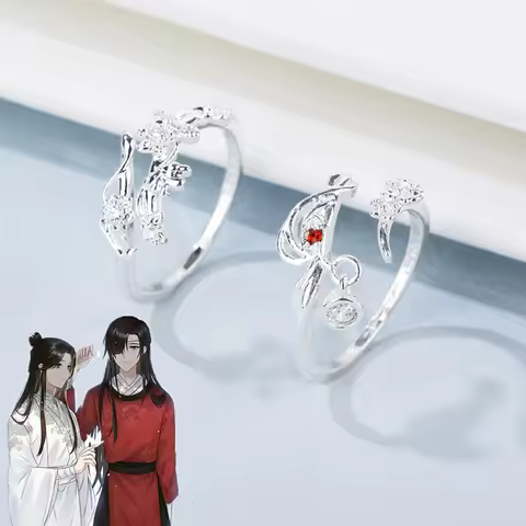 Anime Tian Guan Ci Fu Ring Hua Cheng Xie Lian Cosplay Adjustable Unisex Birthday Couple Rings Comics