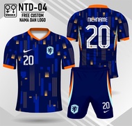 Setelan Eropa Belanda/Setelan Jersey Suporter Eropa Belanda Free Custom Nama Logo