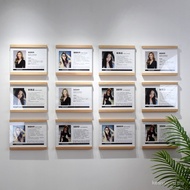 Teacher Introduction Photo Frame Solid Wood Acrylic a4 Suspension Display Frame Teacher Fund Wall Co