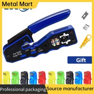 Metal Mart RJ45 Crimp Tool Pass Through Crimper Cutter for Cat6a Cat6 Cat5 Cat5e 8P8C Modular Connec