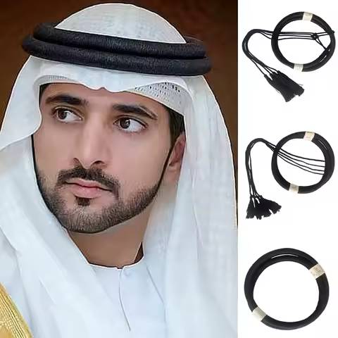 Oqal Igal Agal Eqal Egal Arab Headwear Shemag Saudi Headband Black Scarf Cord for Headscarf Keffiyeh