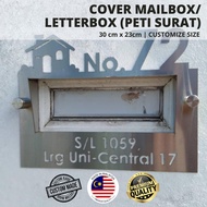 🇲🇾 LM1 Letter Mailbox Frame Customized Mailbox/ Letterbox Cover Stainless Steel Peti Surat 3D Signag