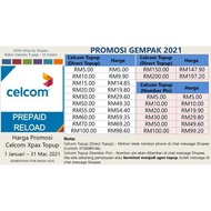 Celcom Prepaid Direct/Pin Topup RM10-RM50