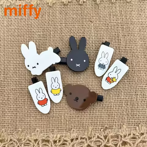 Kawaii Miffy Cute Hairpin Cartoon Rabbit Boris Brown Bangs Clip Summer Versatile Hair Accessories Su