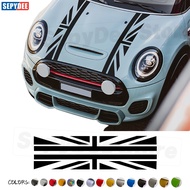 2 Pcs Union Jack Engine Cover Hood Bonnet Stripe Sticker For MINI Cooper J01 F55 F56 R55 R56 R50 F53