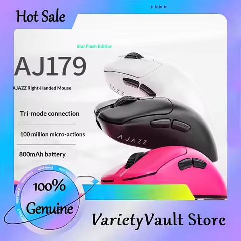 Ajazz Aj179 V2 Wireless Gaming Mouse Right Handed Tri Mode Bluetooth Nearlink Paw3311 Paw3395 With C
