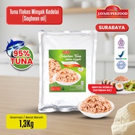 [HALAL] JUWITA TUNA FLAKES IN SOYBEAN OIL 1.3 KG TUNA SERVED/ IN VEGETABLE OIL TUNA CUT/ IN OIL