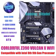 Used CORLORFUL Z390 VULCAN X WIFI DDR4 ATX Motherboard LGA 1151 Compatible with Intel Core 8th 9th G