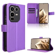 Lật trường hợp đối với Infinix Lưu ý 50/Lưu ý 50 Pro 4G trường hợp ví ngăn đựng thẻ bằng da PU điện