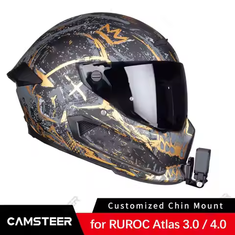 for RUROC Atlas 3.0/4.0 Custom Aluminium Helmet Chin Mount for GoPro Hero 12 11 10 Insta360 X4 AcePr