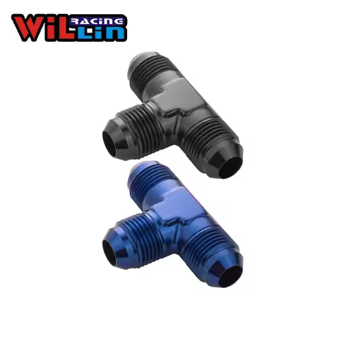Aluminum Male AN3/4/6/8/10/12 Flare Tee Male AN Fitting Connector Adapter for Oil Fuel Line Forged w