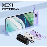 [SG STOCK]Mini Powerbank Fast Charging 5000mAh  Capsule Powerbank With Cable Portable Charger Type c