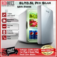 REDBUZZ 8L/13.5L Portable Car Freezer Warmer Outdoor Mini Fridge Refrigerator Peti Sejuk Cosmetic Box 迷你车家冷热两用小冰箱
