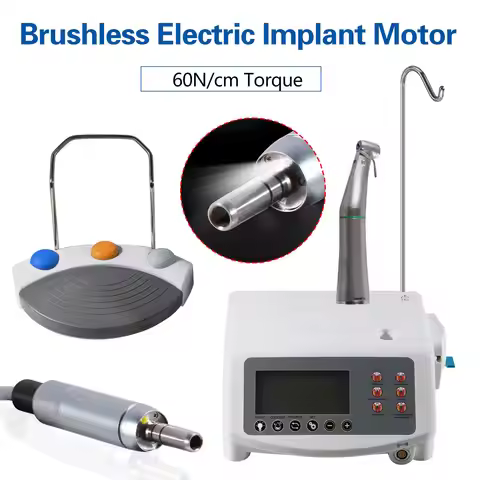 NSK Style Dental LED Implant System Surgical Brushless Motor + 20:1 Fiber Optic Surgical Contra Angl