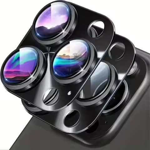 3D Metal Camera Lens Protector for iPhone 11 12 13 14 15 16 Pro Max Plus 13 12 Mini Camera Glass for