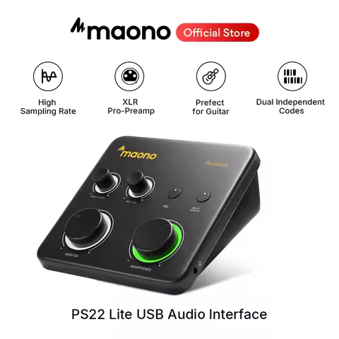 MAONO PS22 Lite USB Audio Interface for PC XLR Input 24-bit/192kHz Routing Software Loopback ASIO fo