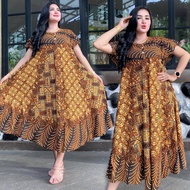 Daster jumbo model payung sogan baju batik pekalongan monocrom size besar lengan pendek tumpuk busui