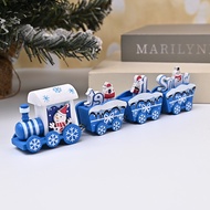 Wooden Christmas Train Ornament/ Merry Christmas Home Table Decoration/ New Year Gift Toy for Kids