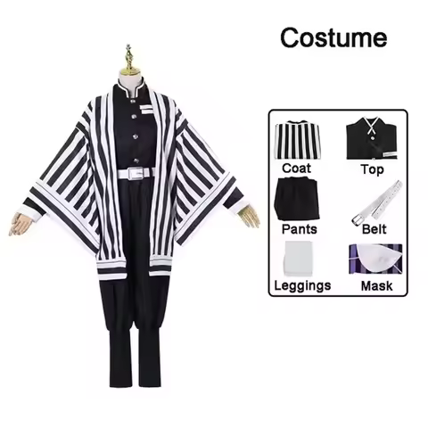 Anime Iguro Obanai Haori Kimono Cosplay Wig Snake Props White Halloween Costume c;5,f;8.k;