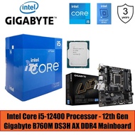 Intel Core i5-12400 Bundle Gigabyte B660M / B760M DS3H AX DDR4 or DDR5 LGA1700 Mainboard (PWP)