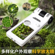 80 Times Portable Mobile Phone Microscope 5LED Lamp Money Detector Jewelry Appraisal Reading 3 Times