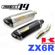 Project79 Exhaust Kawasaki ZX6R Short Slip On Tabung Muffler Stainless Pipe Accessories Motor ZX6 63