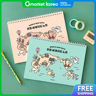 Indigo Elementary World Map Notebook Spiral-Bound 120g Paper for Children /Students World