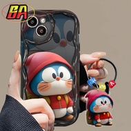For Samsung Galaxy A54 5G A34 5G A22 4G A32 4G A20 A30 A10S 3D Fashion Cartoon Cute Doraemon Phone Case with Doll Pendant Soft Shockproof Protected Back Cover