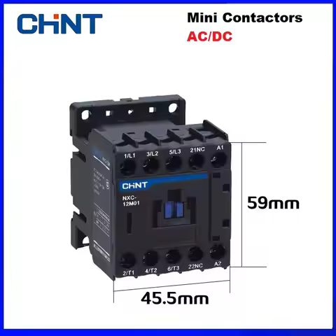 CHINT AC DC Mini Miniature Contactor NXC-06M10 09M10 12M10 6A 9A 12A 1NO / 1NC AC DC 380V 220V 110V 