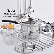 Toha Stainless Steel Multi Function Hot Pot Steam Fryer Cooker Kitchen Home Appliances