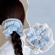 Blue Bow Hair Tie Lace Hair Tie