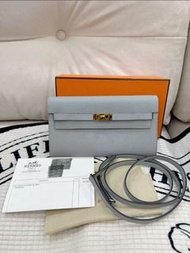 Hermes🩵Kelly to go 冰川藍金扣 U 二手98新Fullset 💖✨