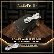 5Volt 2 Channel Stereo Mini Power Amplifier L + R...Free USB Cable
