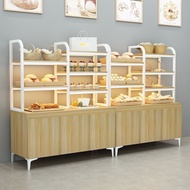 Cake shop bread cabinet display case, supermarket display shelf, bakery cookie snack rack, bread she