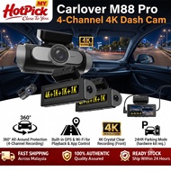 Carlover M88 Pro 4K Front 3x1K Cameras 360° Dash Cam WiFi GPS Car Recorder DVR 24H Parking Monitor