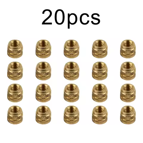 20pcs Brass Nuts 1/4-20 Thread Heat Set Inserts For Most Camera Tripods For Plastic 3D Printing Bras