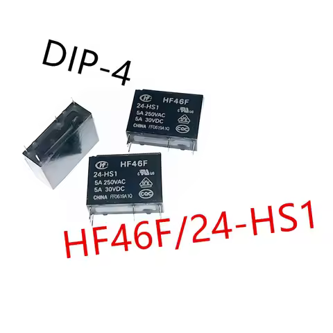 10piece HF46F/5-HS1 、HF46F/12-HS1 、HF46F/24-HS1 DIP-4 New power relay HF46F-5-HS1 、HF46F-12-HS1 、HF4