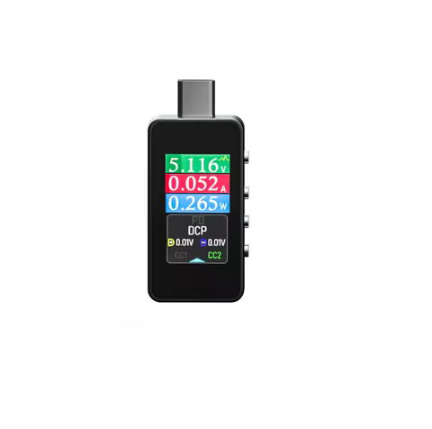 RK-C1 Power Meter Color Screen Fast Charging Tester Voltage and Current Meter 8A Gravity Rotation Te
