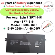 For Acer SQU-1605 15.4V 2600mAh 40.04Wh Acer Spin 7 SP714-51 and Acer Swift 7 SF713-51 Acer SF713-51