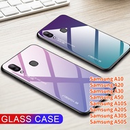 Phone Case For Samsung A10S Samsung A20S A30S A50S Samsung A10 Samsung A50 Samsung A20 / A30 Samsung A10 Bumper Gradient Tempered Glass Cover Slim Hard Back Protective Case