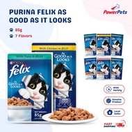 Purina Felix 85g - Kitten Tuna/Chicken, Adult Mackerel/Sardine, Nutritious Jelly Cat Food