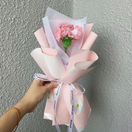 Crochet Carnation Bought Mother Day Birthday Gift Yarn Knit Flower Surprise Bunga