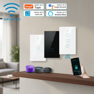 3 Gang Smart WiFi Touch Light Switch, No Neutral Wire Needed, 100-240V, Compatible with Alexa and He