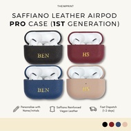 THEIMPRINT Personalised Saffiano Leather AirPods Pro Case Cover | Personalise With Name | Gifts 2024